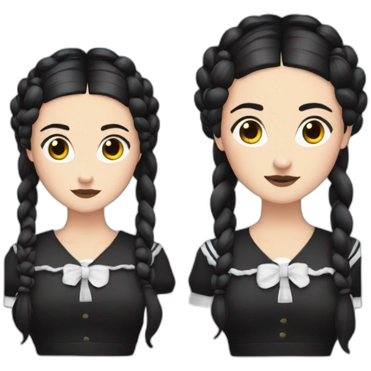 Wednesday adams with plaits emoji