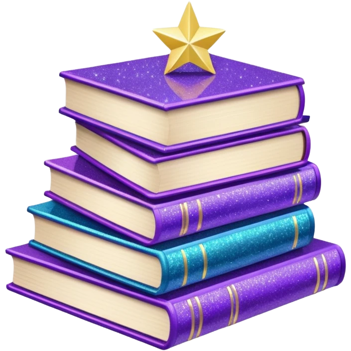 glitter purple books emoji