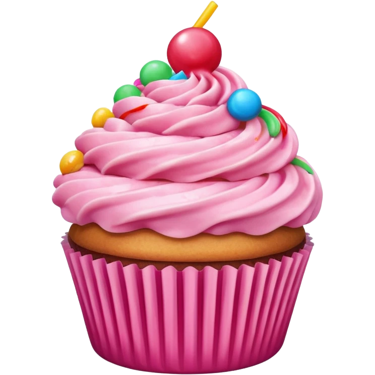 Cupcake with pink icing emoji