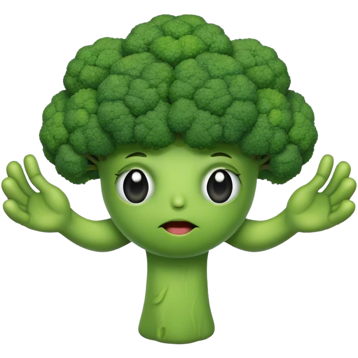 Brocoli with arms and eyes emoji
