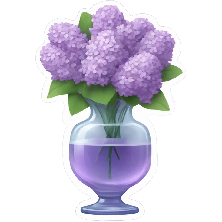 Lilac bouquet in crystal vase emoji