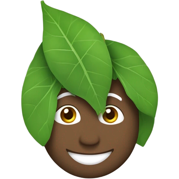 hoja cáñamo con  cara amigable emoji