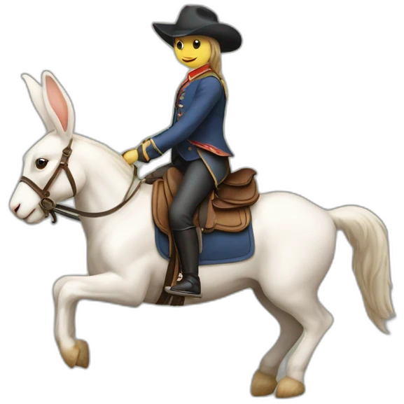 Lapin sur un cheval emoji