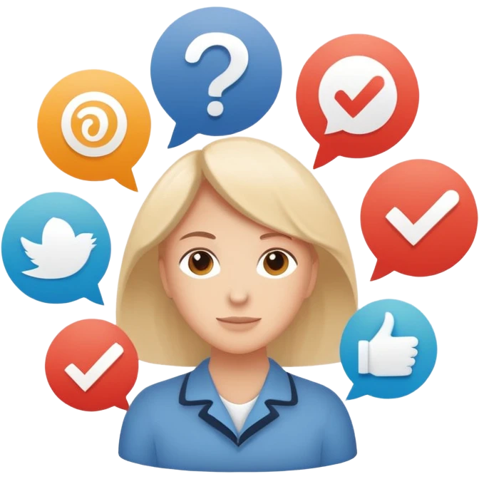 Make me an emoji for an app. The emoji is to highlight "social", "Real people", Reviews, trust, and brand recognition  - Should be circles in a flattened style.

Think favicons like reddit (don't use real favicons) and limit to 3 emoji