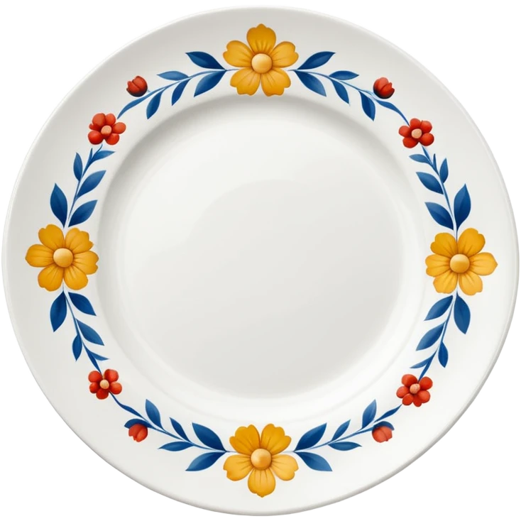 floral patterned porcelain plate emoji