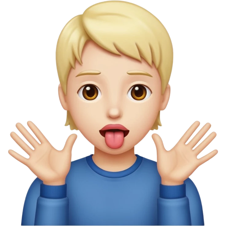 tounge out with hands on the side emoji