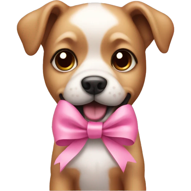 cute dog with pink bow emoji