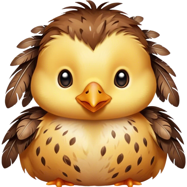 A tiny chick with speckled feathers. emoji