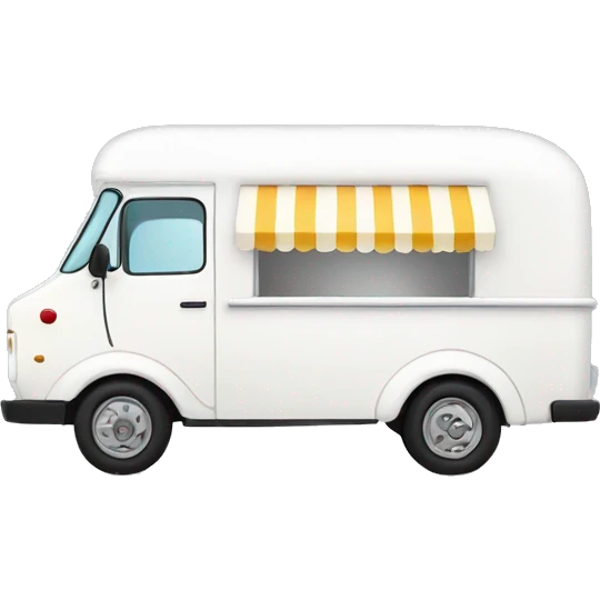 minimalistic white ice-cream van, profile view emoji