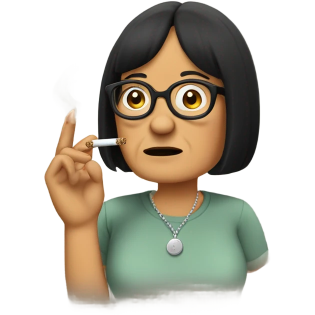 Linda belcher smoking a joint emoji