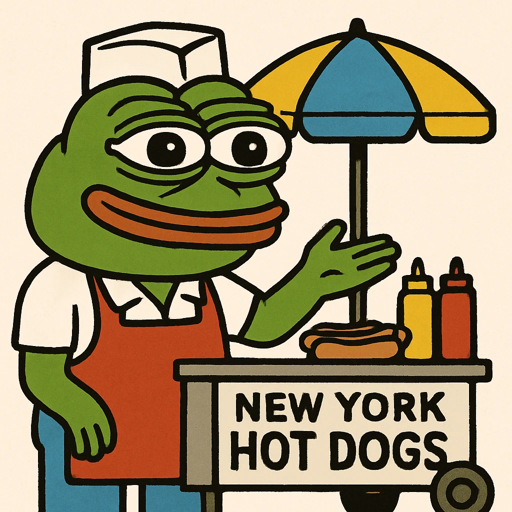 hotdog seller in New York with cart emoji