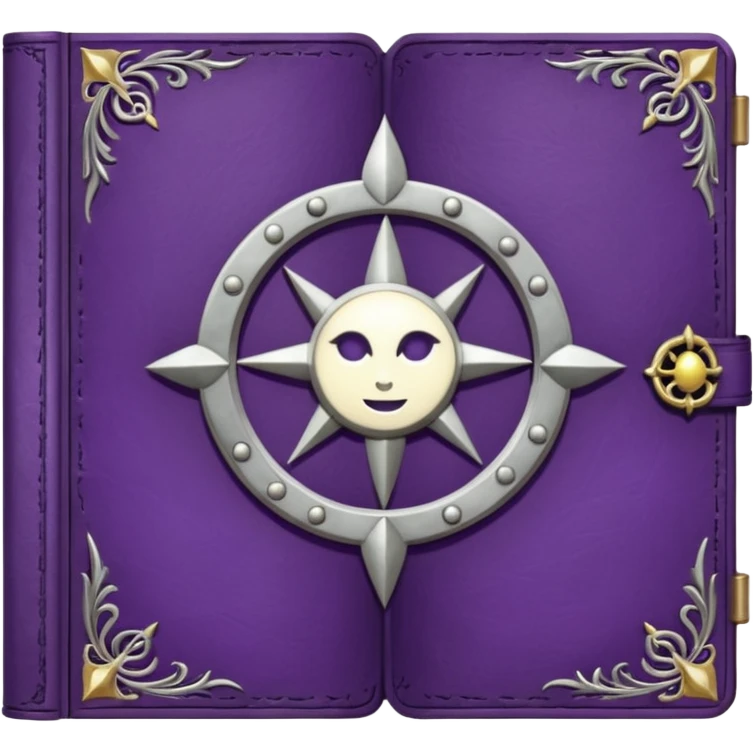 grimoire purple with a moon emoji