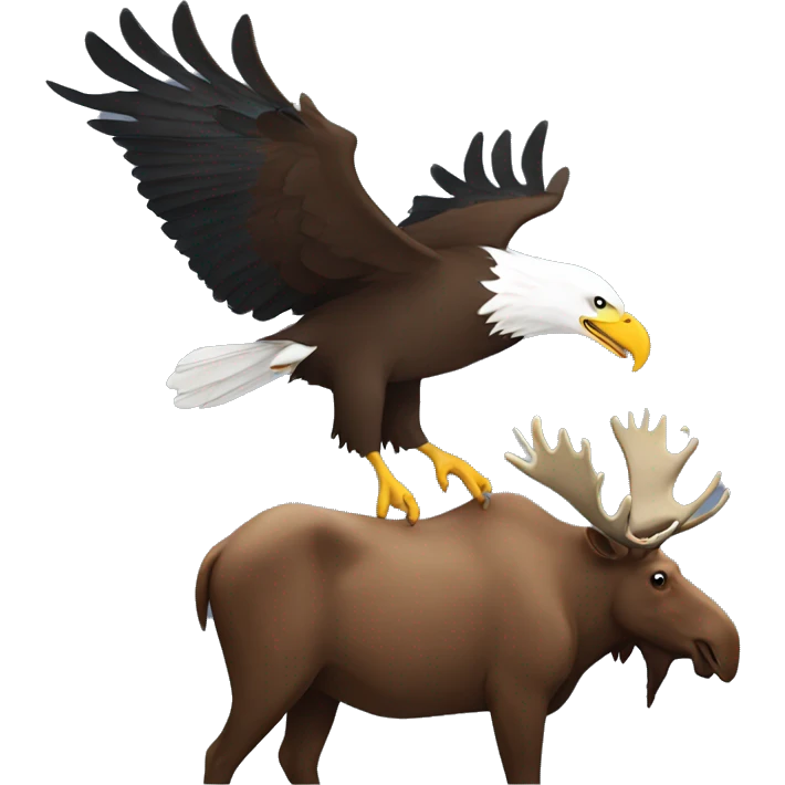 bald eagle carrying a moose emoji