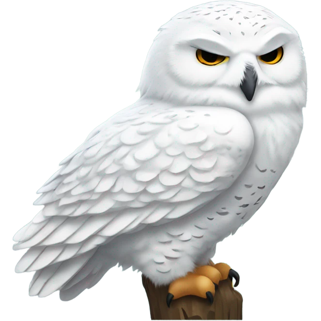 Snowy owl sleeping emoji