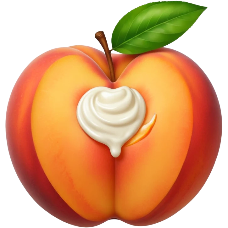 White cream drenched on a peach emoji