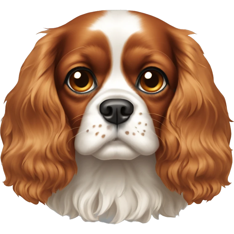 Cavalier King Charles spaniel with a spot on his forehead emoji