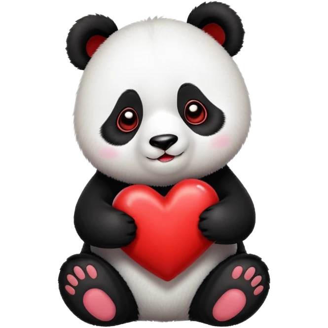 Panda squeezing a heart emoji