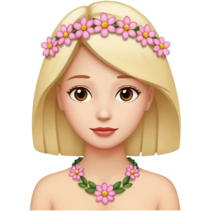 woman with a flower necklace emoji