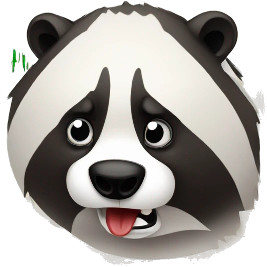 angry badger with stock market chart emoji
