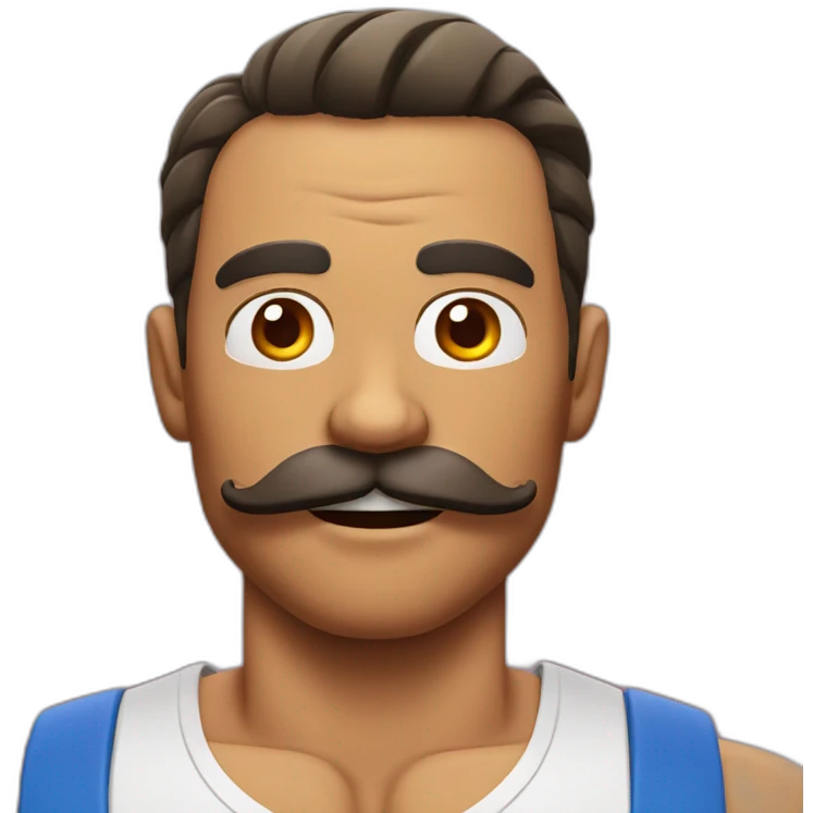 Muscles mustache expressive Cuban man emoji