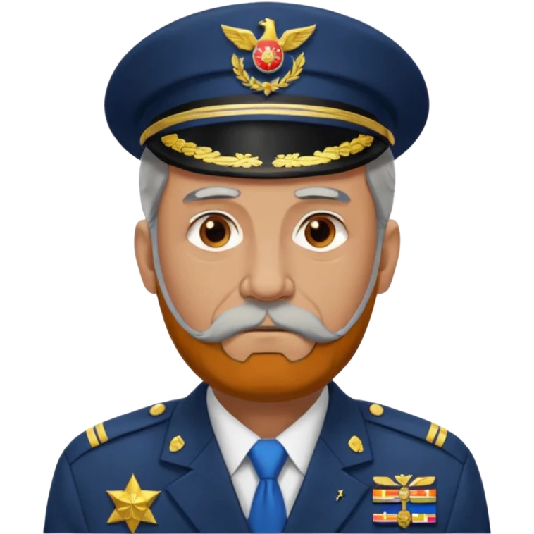Older soldier with gray beard and medal pins.































 emoji