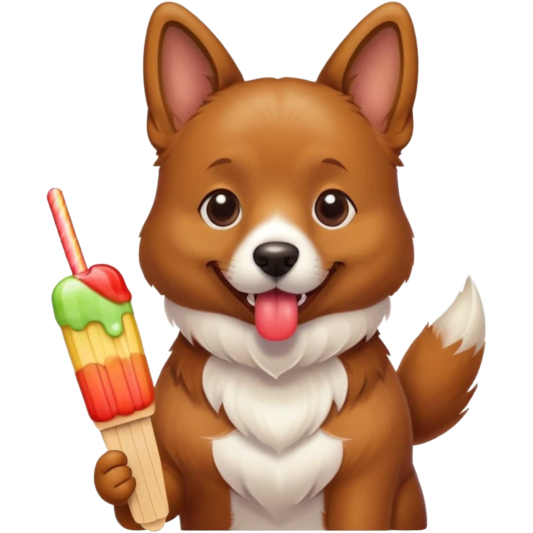 A dog eating a popsicle  emoji