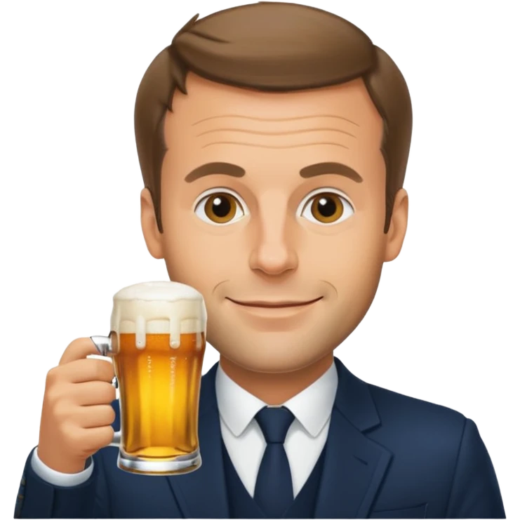Macron qui boit de la bière  emoji