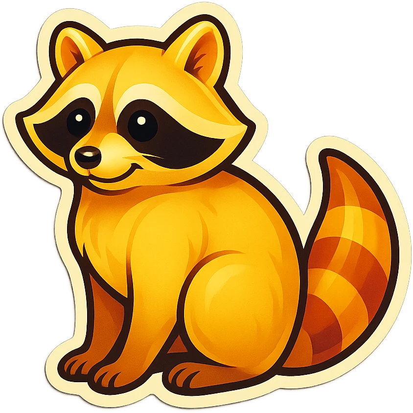 Light Blonde raccoon emoji