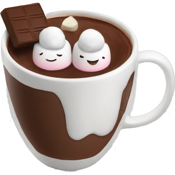 Hot chocolate with marshmallow emoji