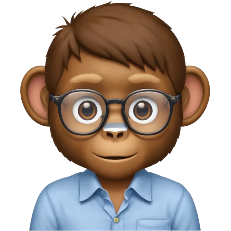 monkey with glasses and shirt emoji