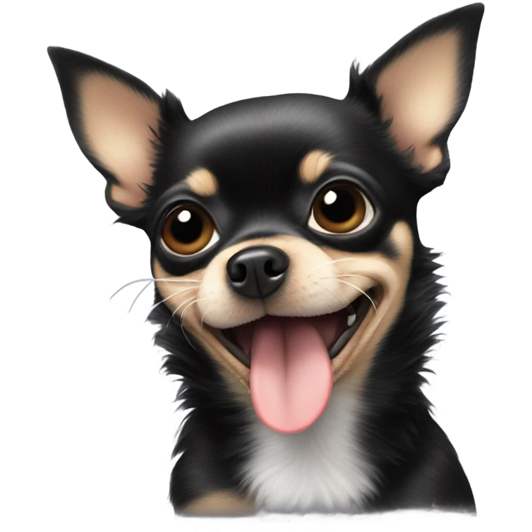 Chihuahua negro kiss emoji