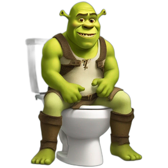Shrek sitting on a toilet emoji