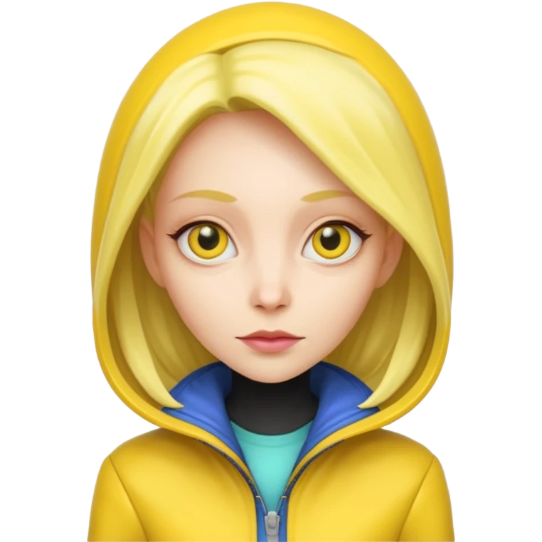 Lady Alien with yellow jacket, Half body. emoji