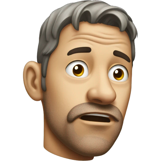 Photorealistic man scratches his head in confusion emoji