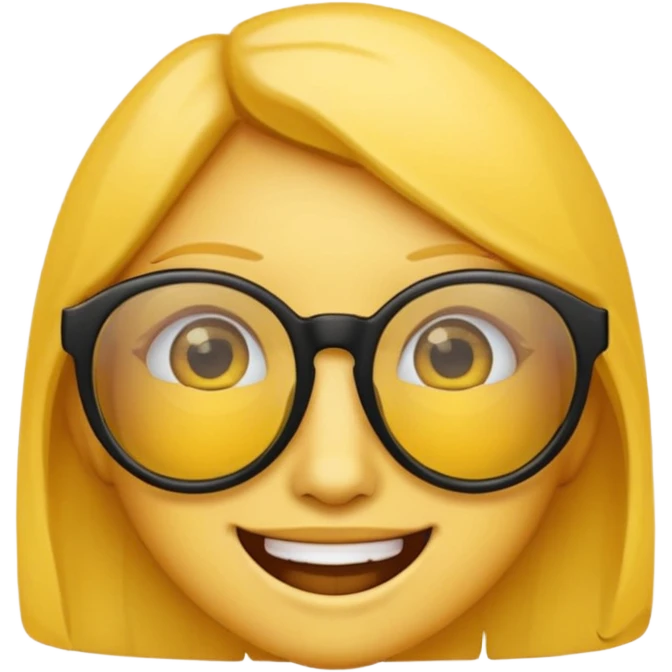 emoji with yellow glasses without a person, only glasses, yellow lenses, black frame emoji