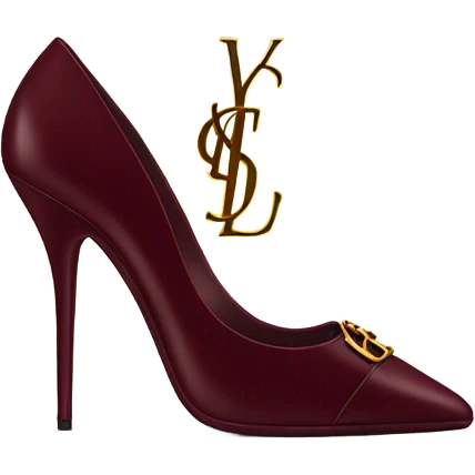 Maroon ysl heels stiletto kitten shoes emoji