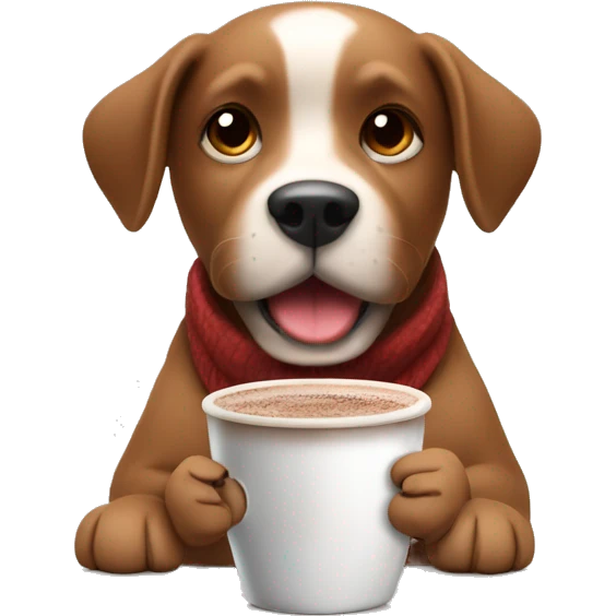 Dog with hot chocolate ￼ emoji