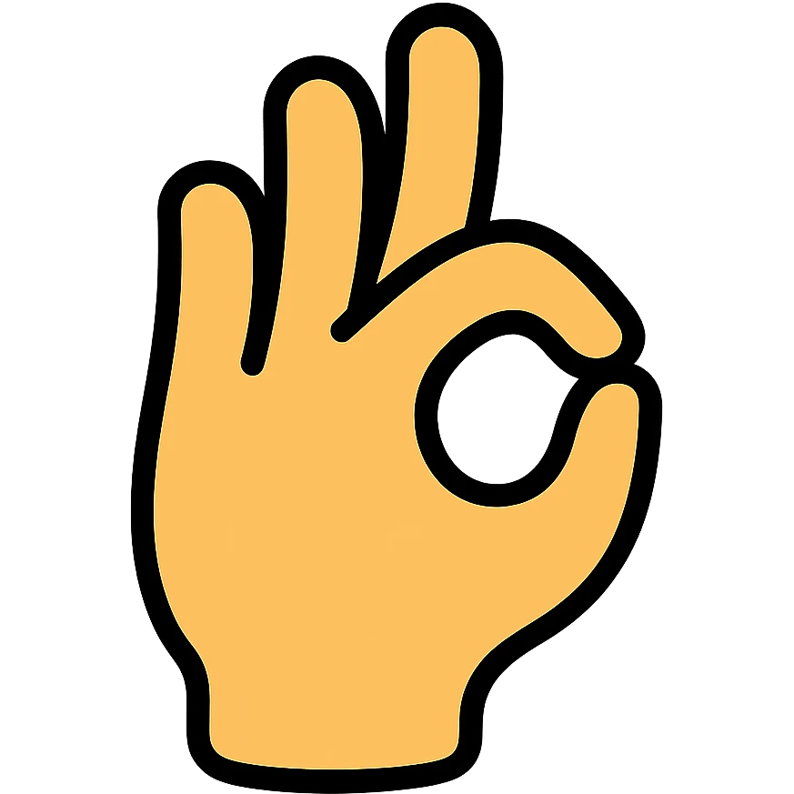 hand gesture, lineal color outlined icon style, clean and clear emoji