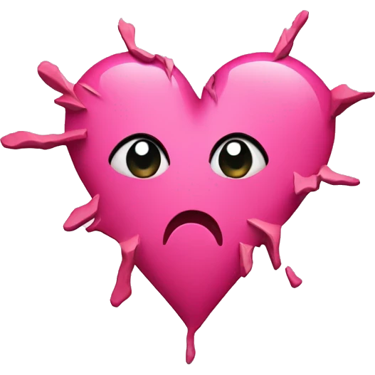 Pink broken heart through the middle emoji