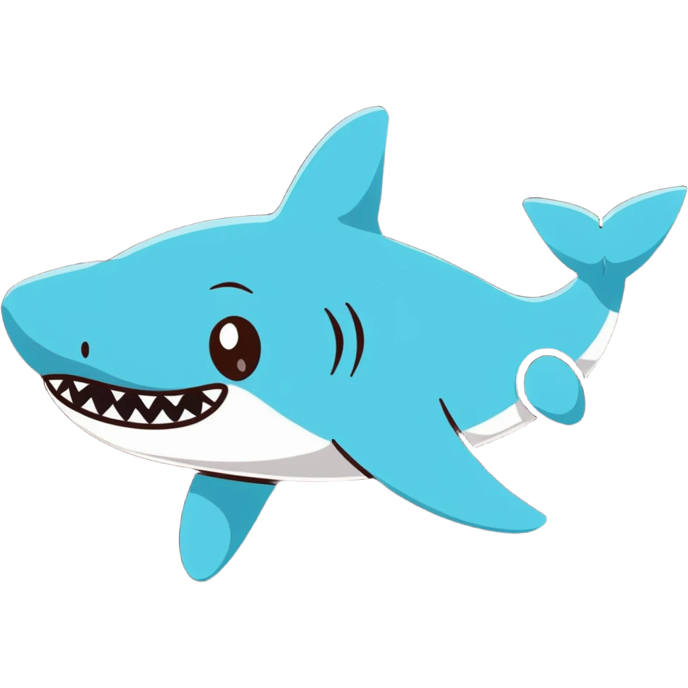 cheerful shark with a big smile emoji