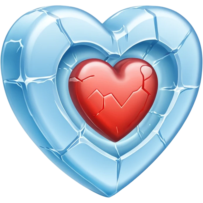 a heart chiseled from a block of ice emoji