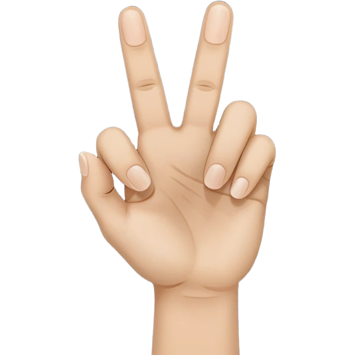 YVL handsign keep the thump, index and middle finger up and keep the ring and pinky finger down emoji