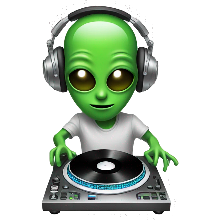 Alien DJing emoji