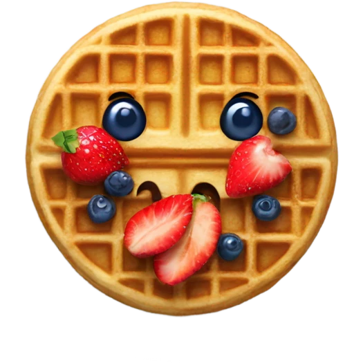 waffles with fruit on a plate emoji