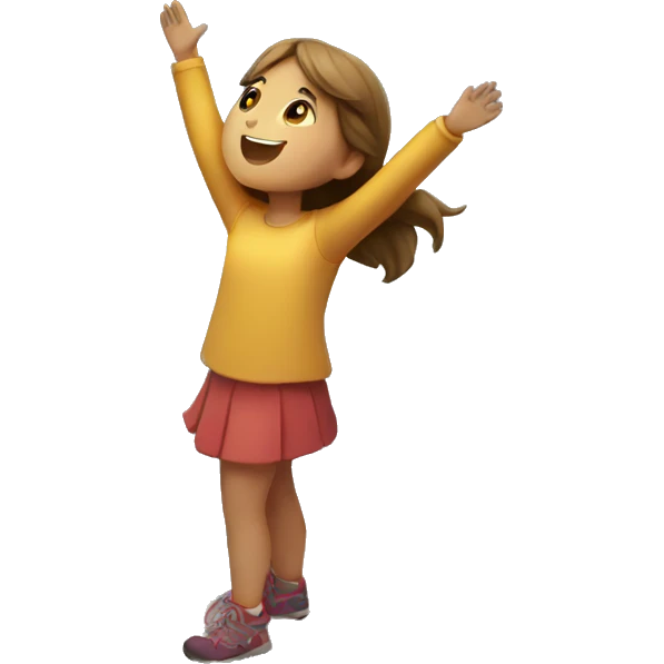 girl on a top of mountain and reaching star emoji