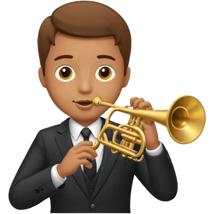 Man with suit playing the trumpet emoji