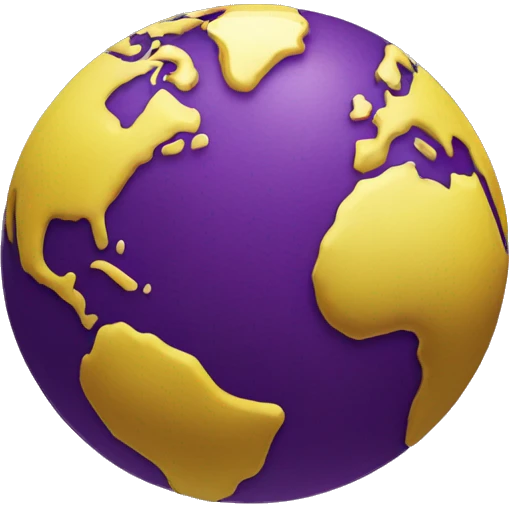 planet earth nut purple and yellow emoji