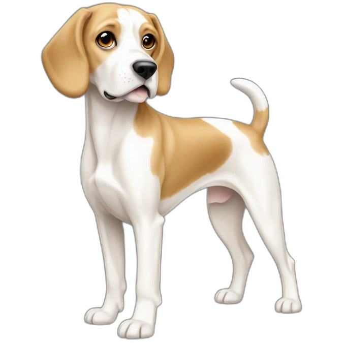 Dog cream-white Beagle full-height emoji