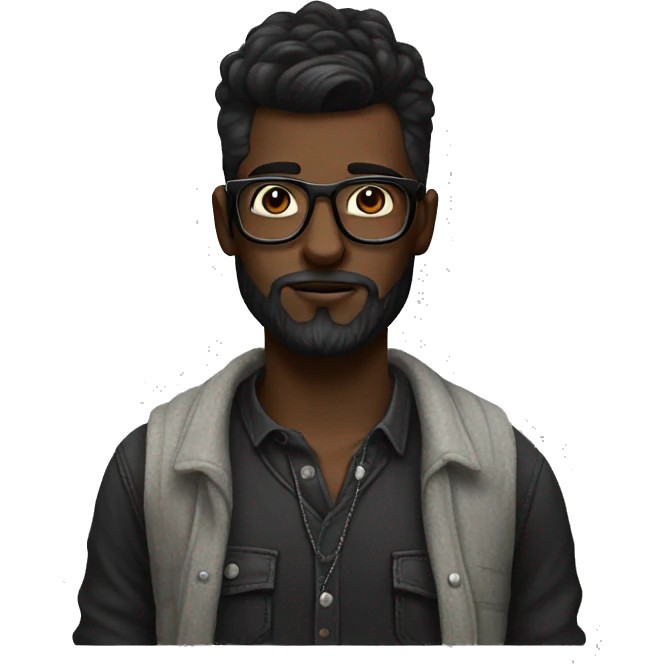 hipster dark wear emoji