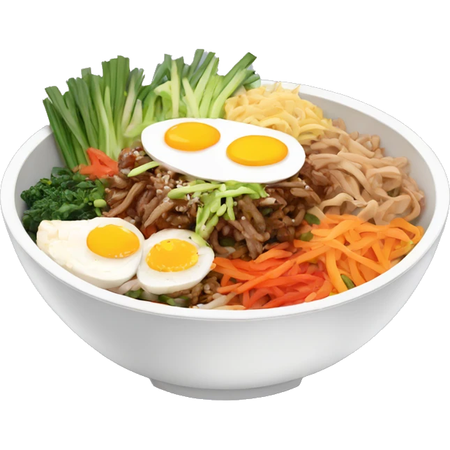 Bibimbap with no egg emoji